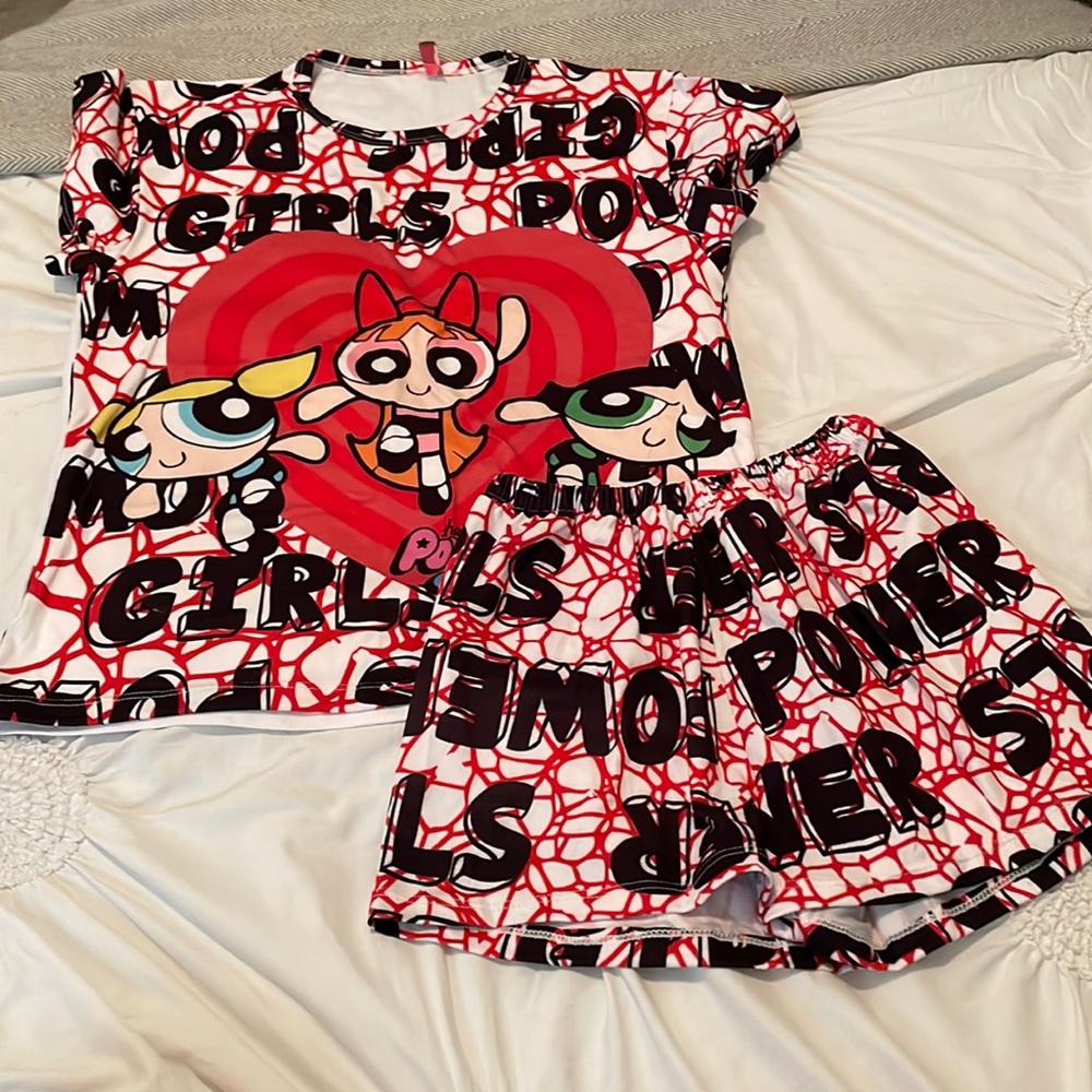 Shorts pj set power girls